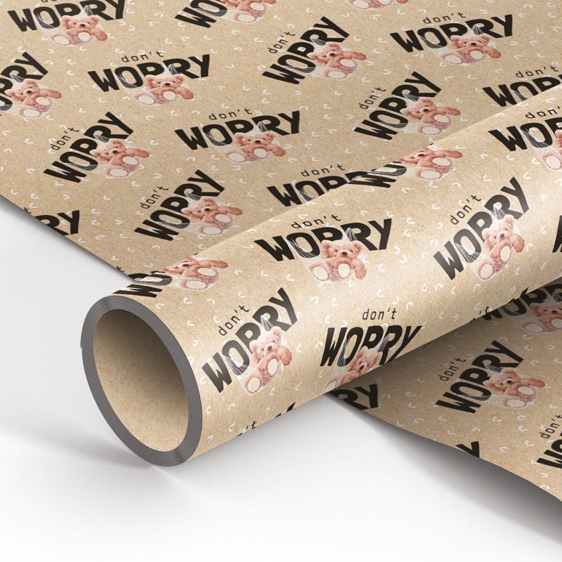 Упаковочная бумага крафт 70*100см, MESHU "Don`t worry", 70г/м2
