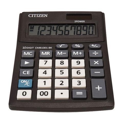 Калькулятор настольный CITIZEN BUSINESS LINE CMB1001BK, МАЛЫЙ (136x100 мм), 10 разрядов, двойное питание