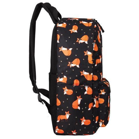 Рюкзак BRAUBERG POSITIVE универсальный, потайной карман, "Sly foxes", 42х28х14 см, 270779