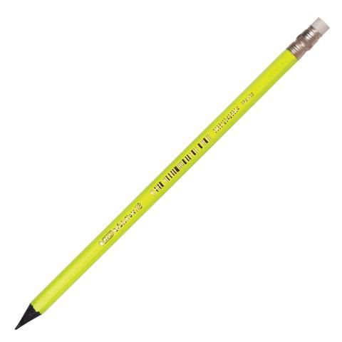 Карандаш чернографитный BIC, 1 шт., "Evolution Fluo", HB, с резинкой, пластиковый, корпус ассорти, заточенный, 942882