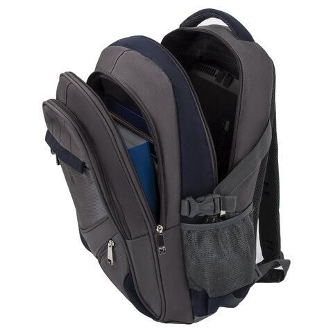 Рюкзак BRAUBERG "MainStream 1", 35 л, размер 45х32х19 см, ткань, серо-синий, 224445