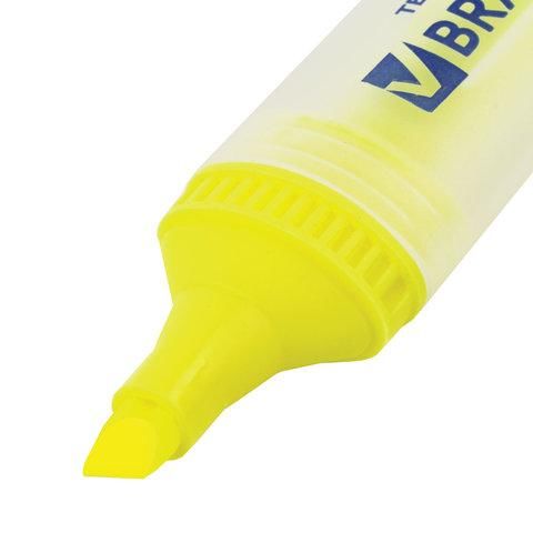 Текстовыделитель BRAUBERG "FLUO", ЖЕЛТЫЙ, линия 1-5 мм, 150398