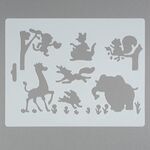 Трафарет пластиковый, 25.5x20,5 см, животные