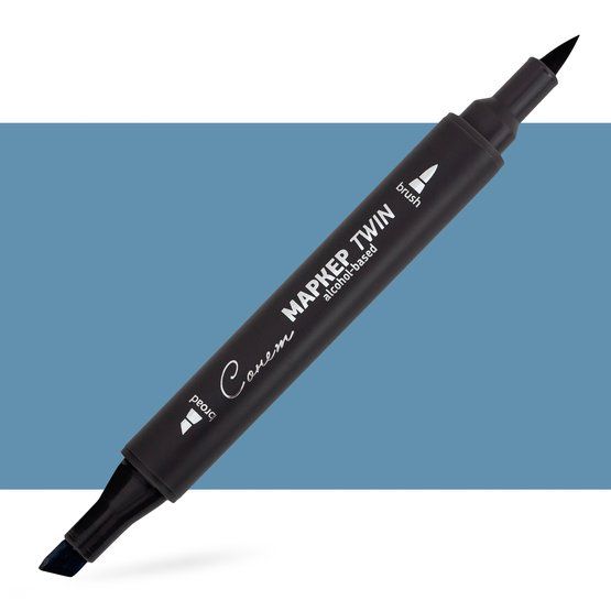 Маркер художественный спиртовой "Сонет" Twin Brush, сине-серый 5