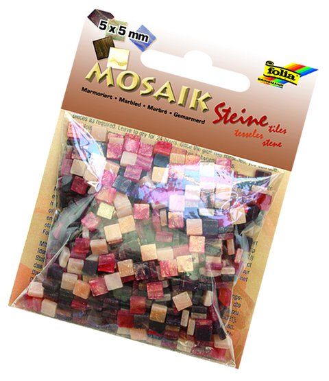 Мозаика "Мраморная", "Folia", оттенки красного, 5х5мм, 700шт