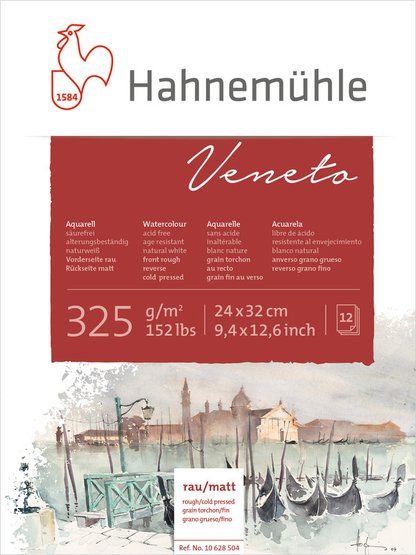 Hahnemuhle Планшет для акварели "Veneto" целлюлоза 100% 325г/кв.м 240х320мм,12л, grain rough