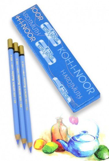 Карандаш акварельный художественный Mondeluz "KOH-I-NOOR" 3720/16, 12 шт/уп, церулеум синий