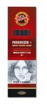 Набор карандашей чернографитных Progresso "KOH-I-NOOR" 8915 (8В, 6В, 4В, 2В, НВ, акварель), без дерева, в лаке, в картонной коробке, 6 шт